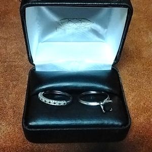1.5K Black Diamond Engagement Ring set